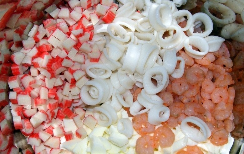 Морепродукты для салата